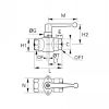 Robinet à fixation 2 voies femelle BSP cylindrique - LEGRIS 6402 - Plan