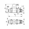 Mini-robinet droit 3/2 avec purge mâle cylindrique et connexion instantanée - LEGRIS 7914 - Plan