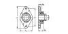 Plan - Palier applique à 2 trous de fix., corps en fonte