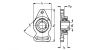 Plan - Palier applique ovale à 2 trous de fix., corps en fonte