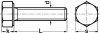 Vis à tête hexagonale entièrement filetée - Plan