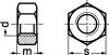 Ecrou hexagonal Hu  - Plan