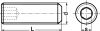 Vis sans tête à six pans creux à bout plat  - Plan