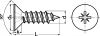 Vis tôle tête fraisée cruciforme Z-POZI - Plan